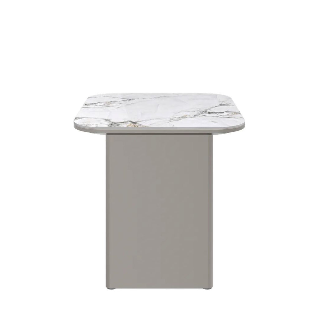 Milano Gloss White Ceramic Side Table
