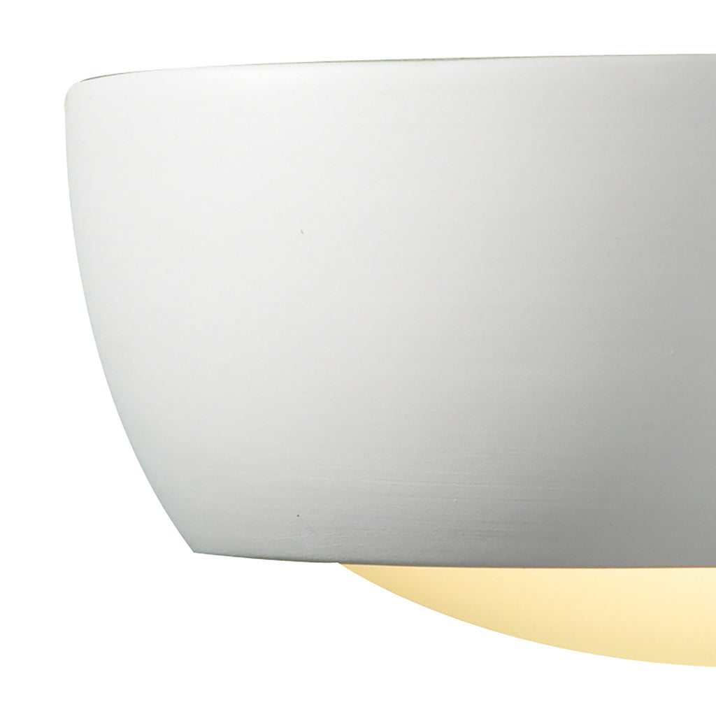 Milo Wall Light White Unglazed Ceramic Glass<br>White Ceramic