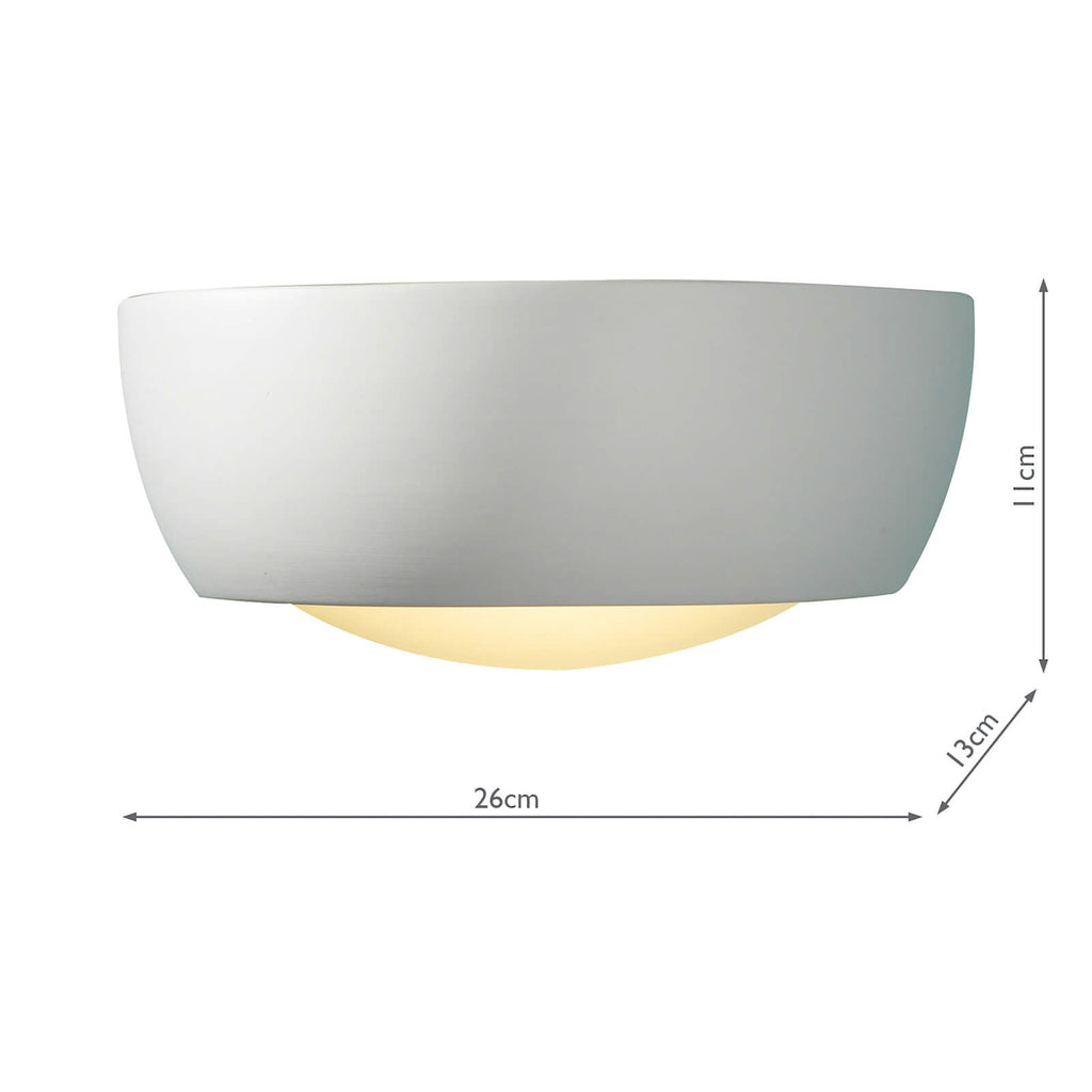 Milo Wall Light White Unglazed Ceramic Glass<br>White Ceramic