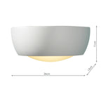 Milo Wall Light White Unglazed Ceramic Glass<br>White Ceramic