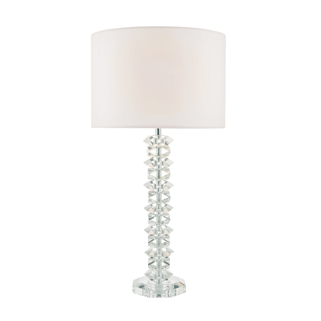 Mina Table Lamp Polished Chrome & Crystal With Shade <br>Crystal