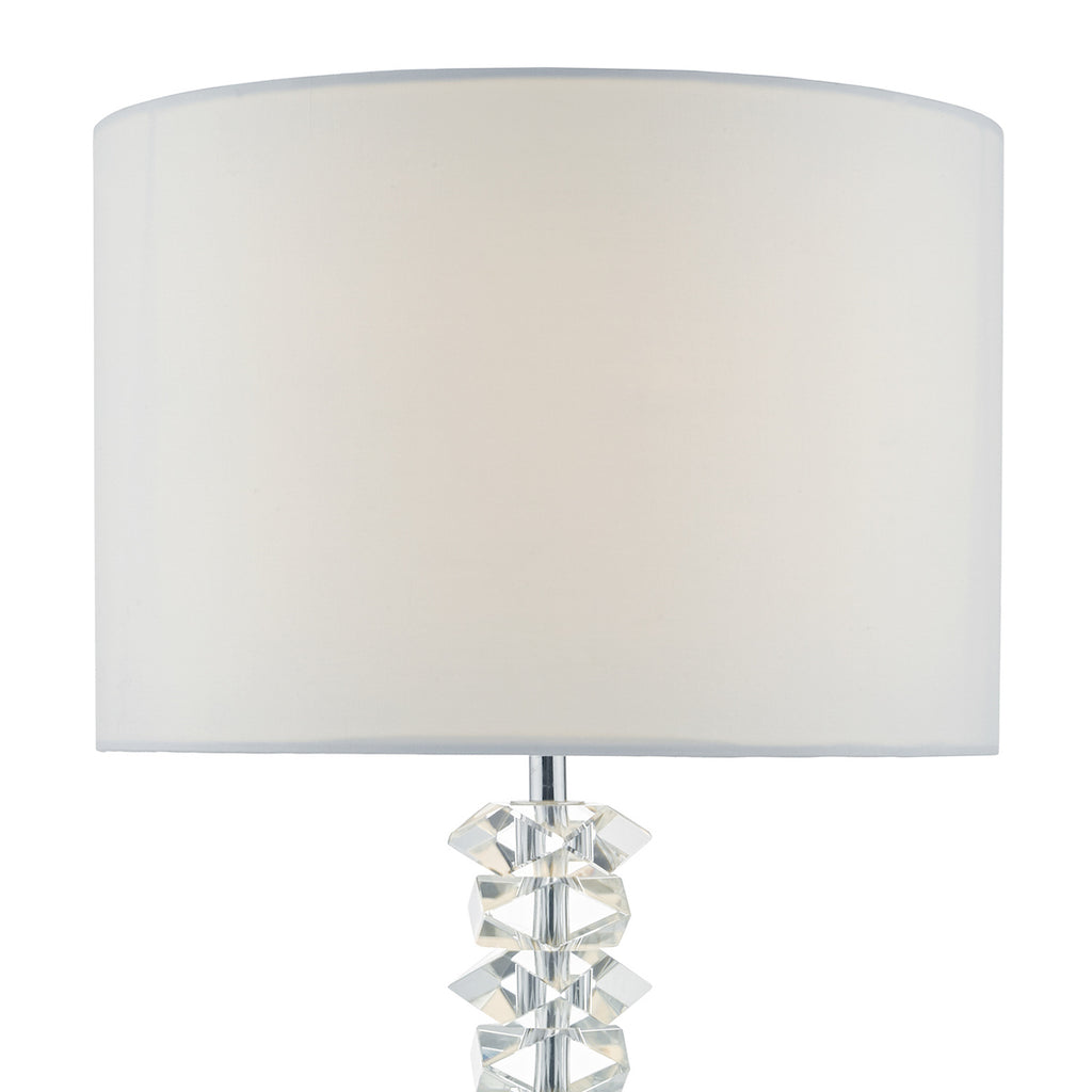 Mina Table Lamp Polished Chrome & Crystal With Shade <br>Crystal