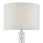 Mina Table Lamp Polished Chrome & Crystal With Shade <br>Crystal