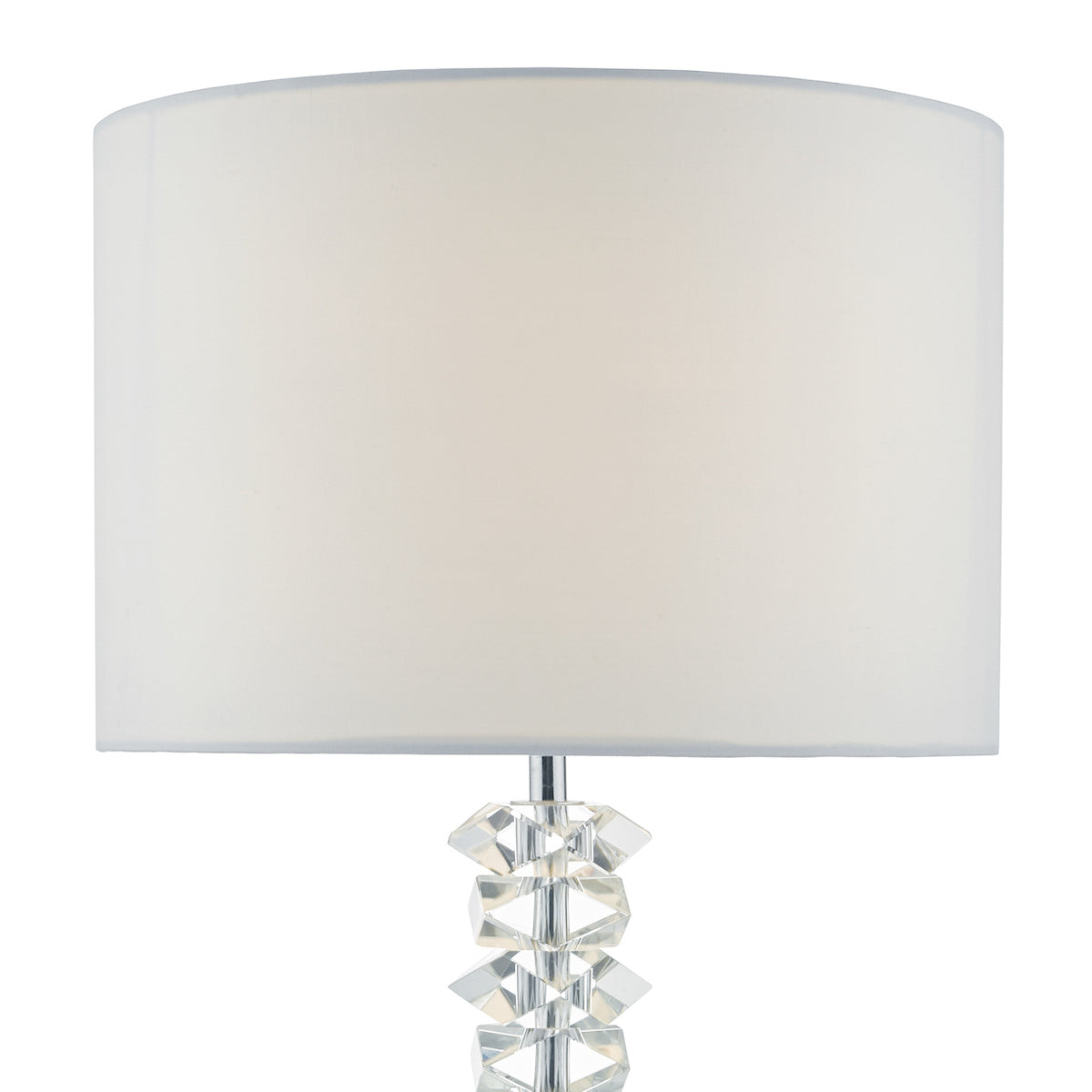 Mina Table Lamp Polished Chrome & Crystal With Shade <br>Crystal