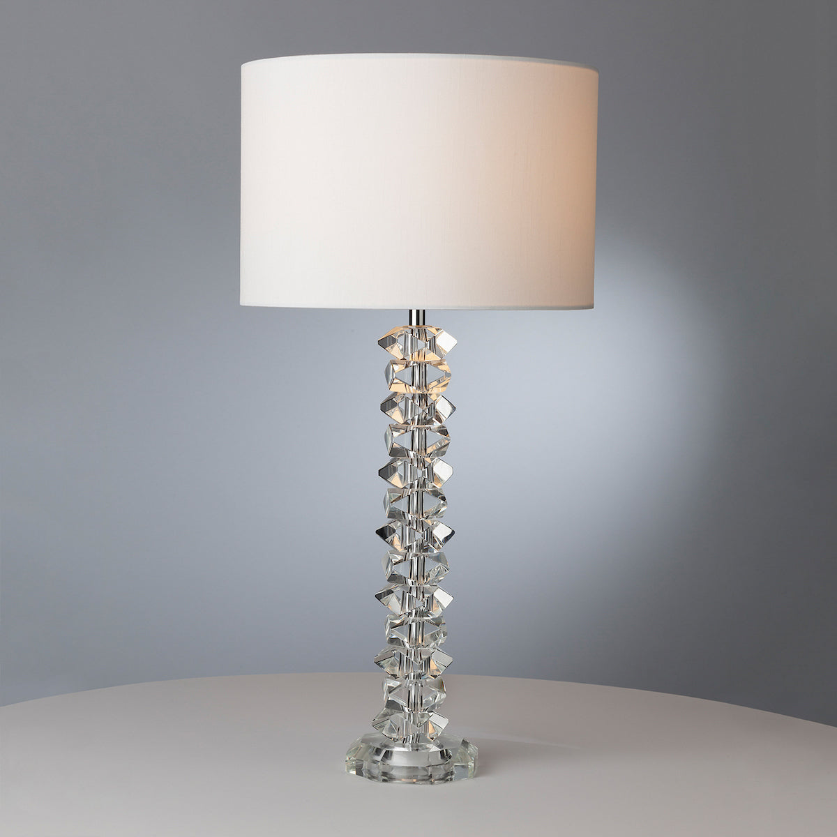 Mina Table Lamp Polished Chrome & Crystal With Shade <br>Crystal