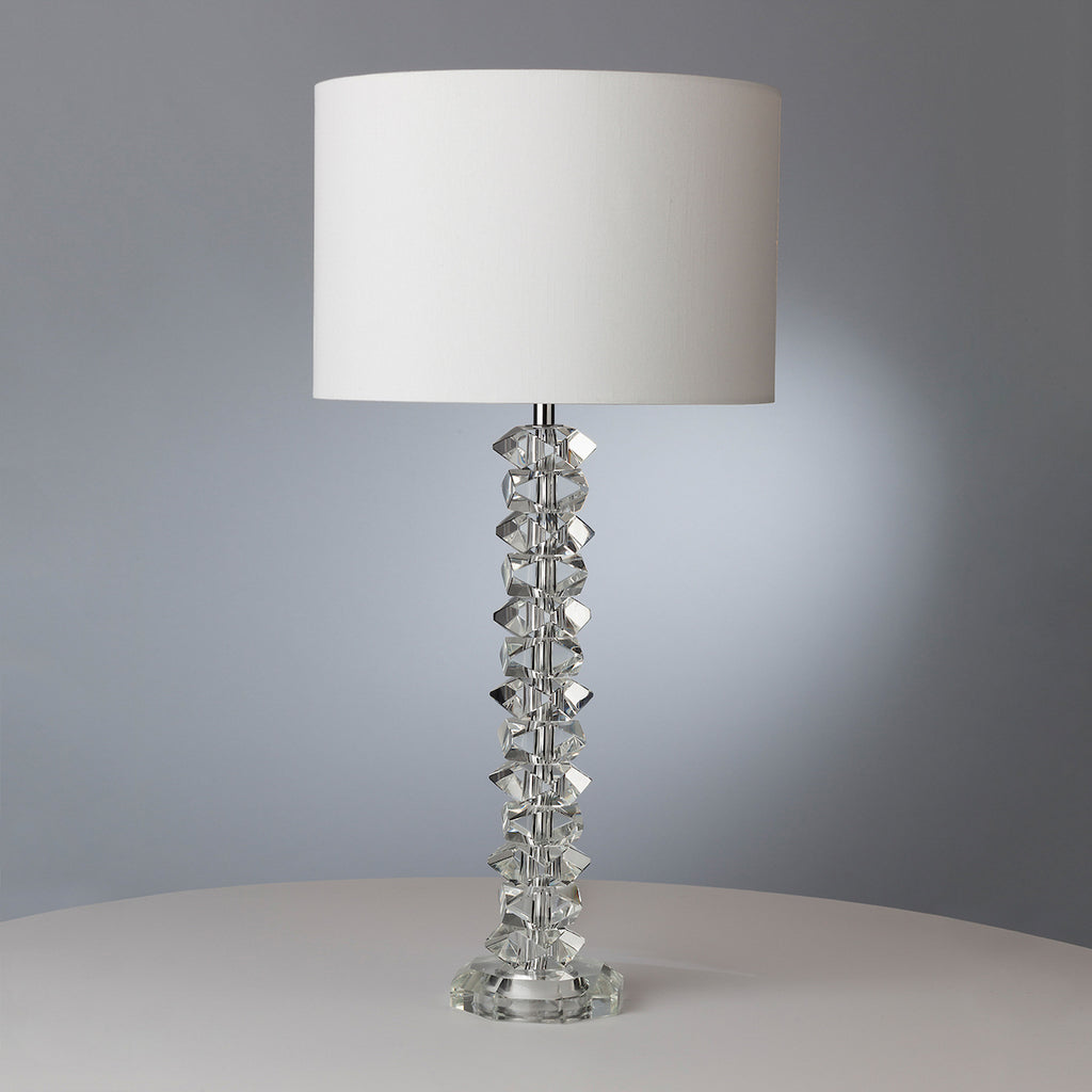 Mina Table Lamp Polished Chrome & Crystal With Shade <br>Crystal