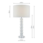 Mina Table Lamp Polished Chrome & Crystal With Shade <br>Crystal