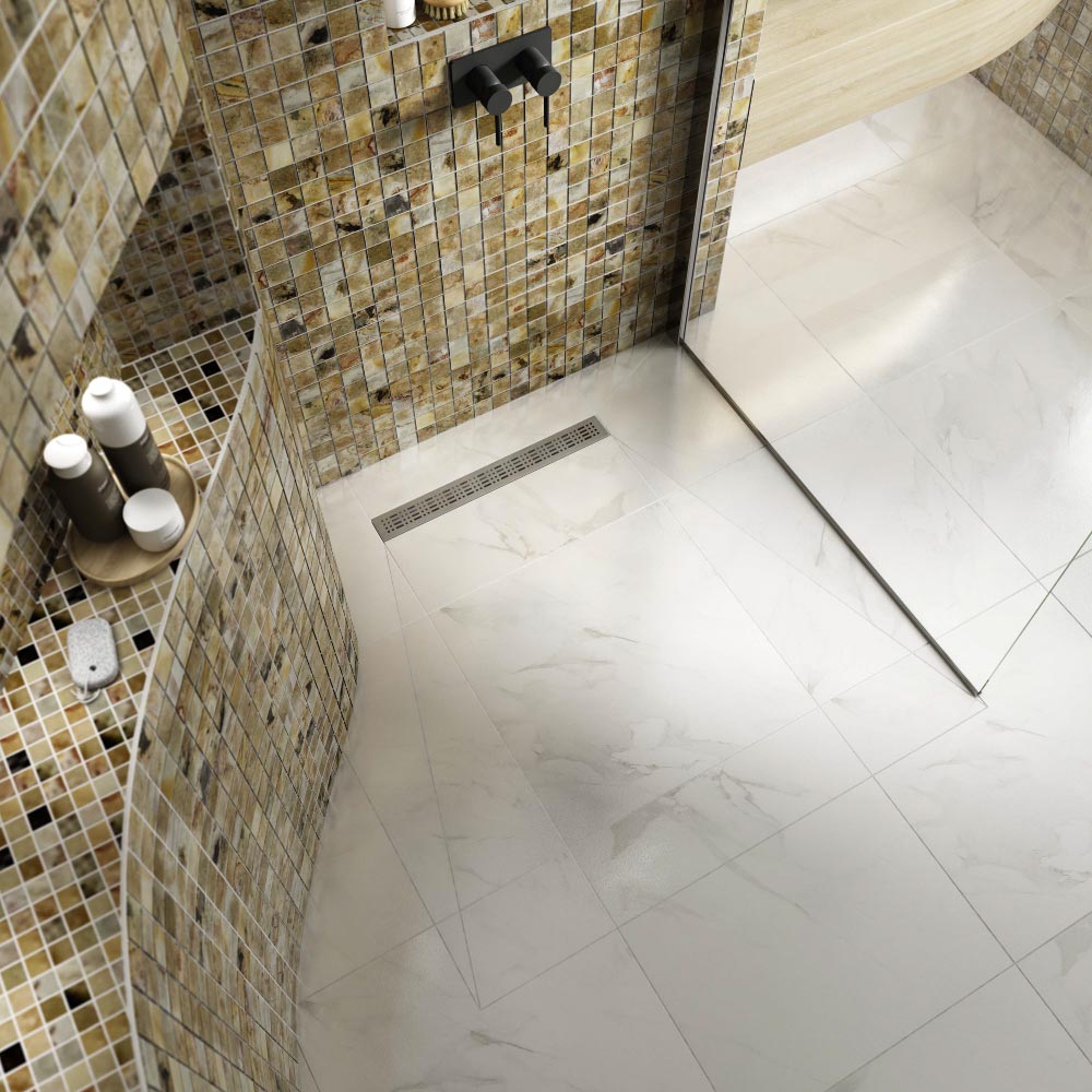 Marmox Linear Showerlay 360 1200mm x 1200mm x 40mm Ld Offset (M100) C/W Linear Waste