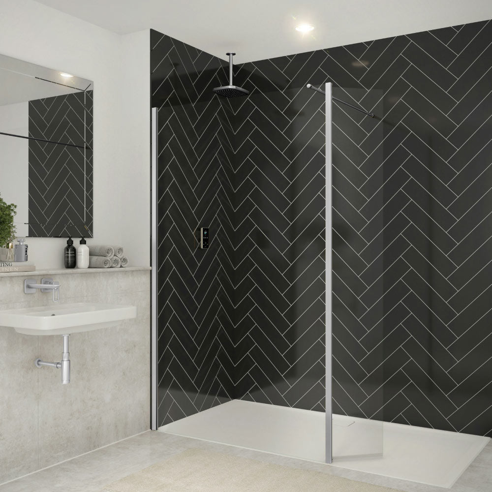Merlyn 8mm Wetroom Swivel Panel Chrome 300mm