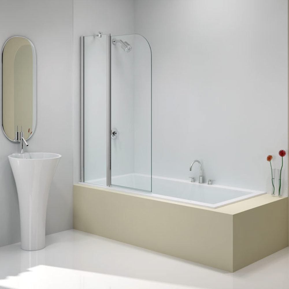 Merlyn Two Panel Folding Curved Bathscreen 1500x900mm