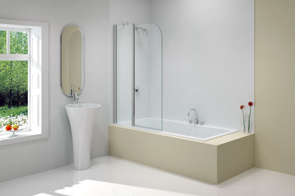 Merlyn Two Panel Folding Curved Bathscreen 1500x900mm
