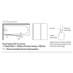 Merlyn Two Panel Folding Curved Bathscreen 1500x900mm