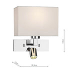 Modena Wall Light With LED In Polished Chrome (Bracket Only)<br>Polished Chrome