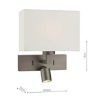Modena Wall Light With LED In Bronze (Bracket Only)<br>Brushed Bronze