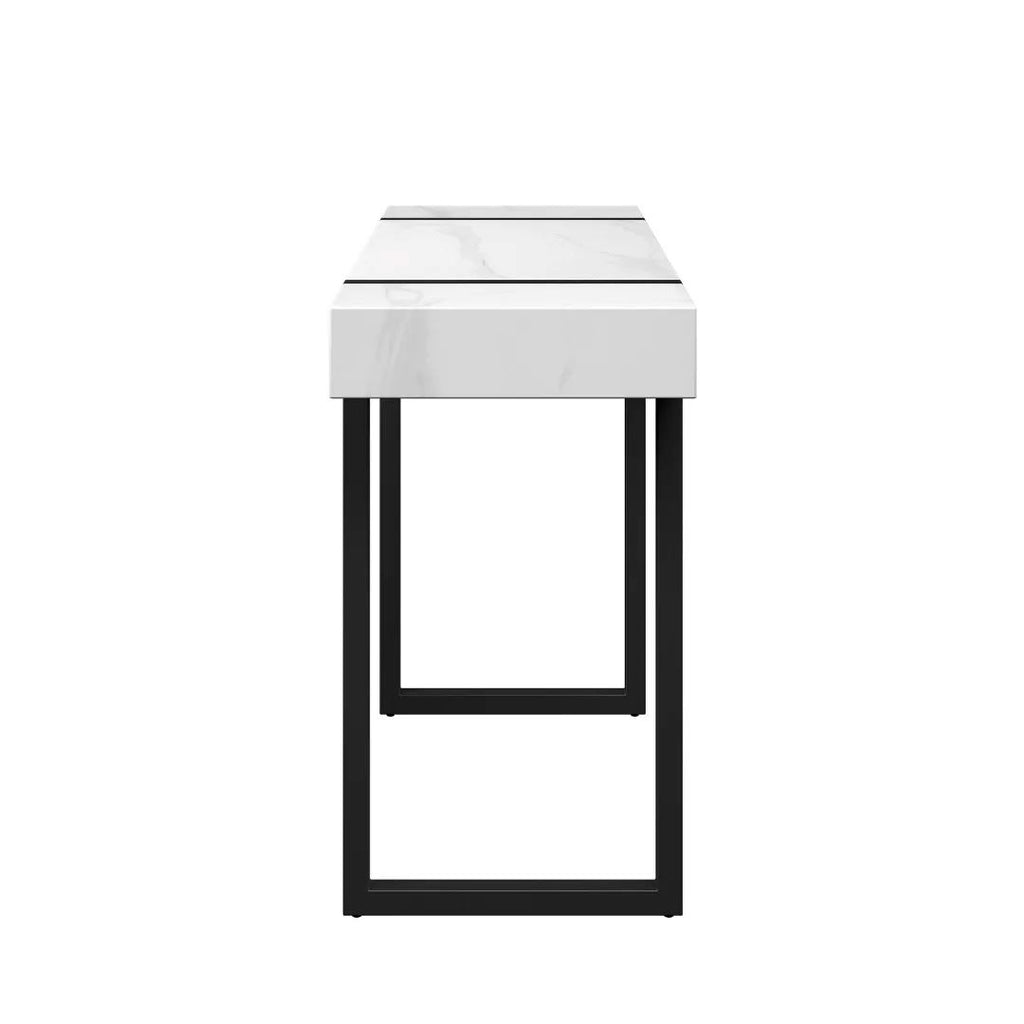 Montblanc White Marble Effect Console Table