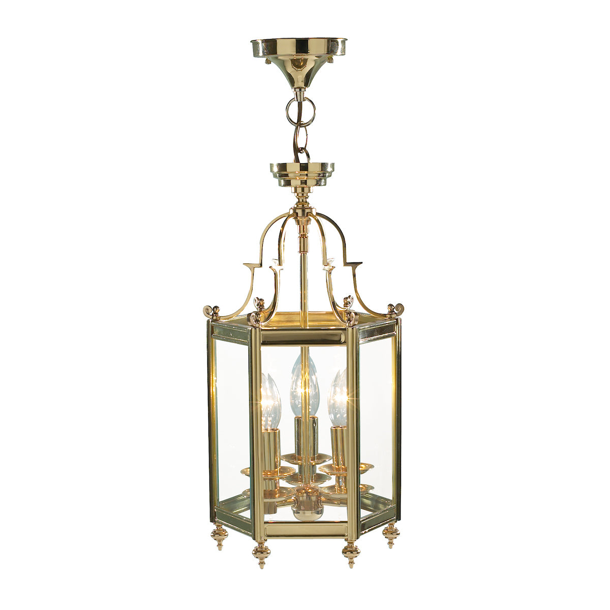 Moorgate Hexagonal Hall Lantern Dual Mount Polished Brass<br>Polished Brass