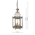 Moorgate Hexagonal Hall Lantern Dual Mount Antique Brass<br>Antique Brass