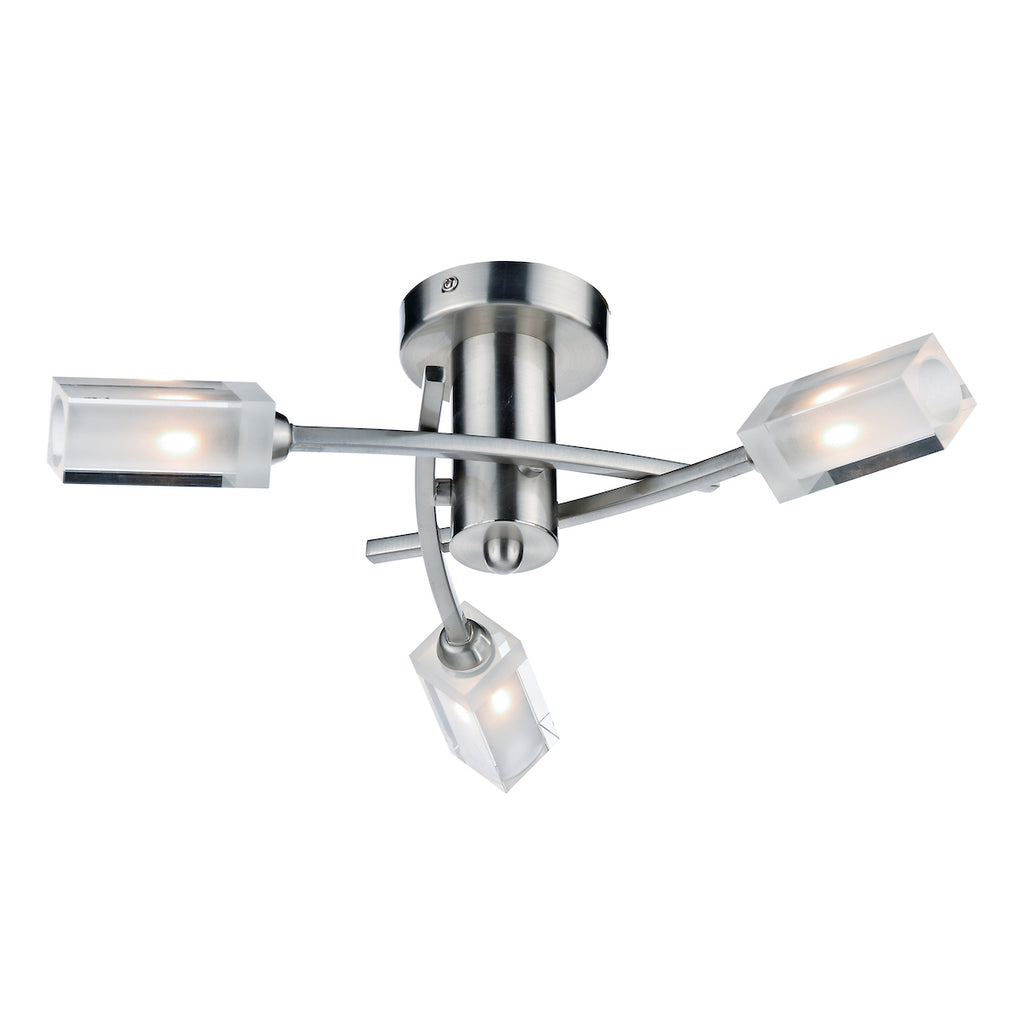 Morgan 3 Light Semi Flush Satin Chrome<br>Satin Chrome