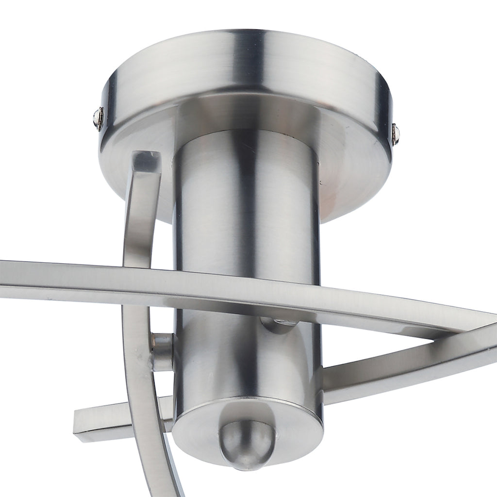 Morgan 3 Light Semi Flush Satin Chrome<br>Satin Chrome