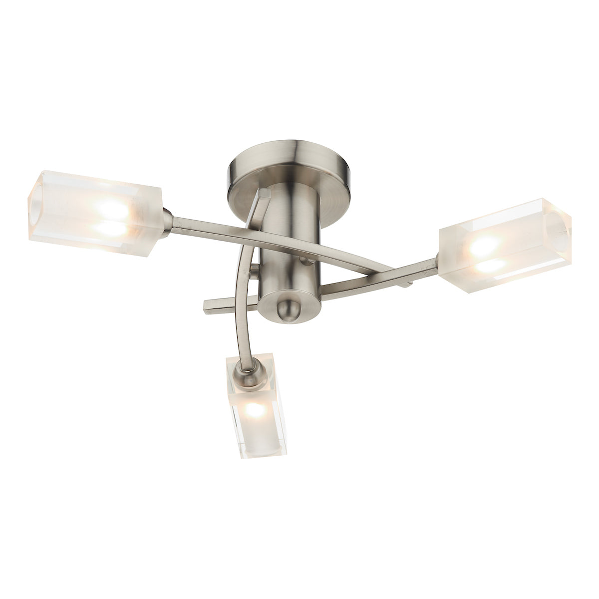 Morgan 3 Light Semi Flush Satin Chrome<br>Satin Chrome