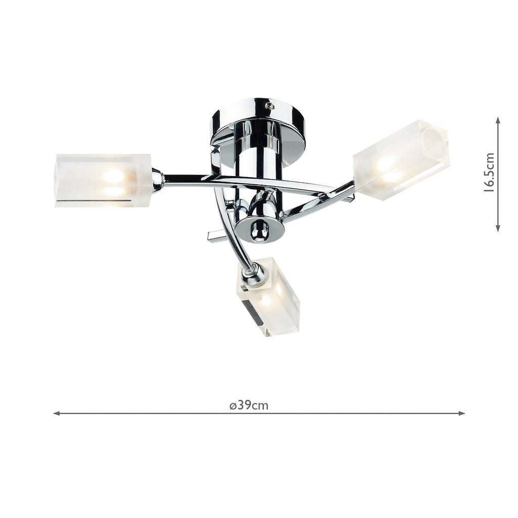 Morgan 3 Light Semi Flush Polished Chrome<br>Polished Chrome