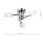 Morgan 3 Light Semi Flush Polished Chrome<br>Polished Chrome