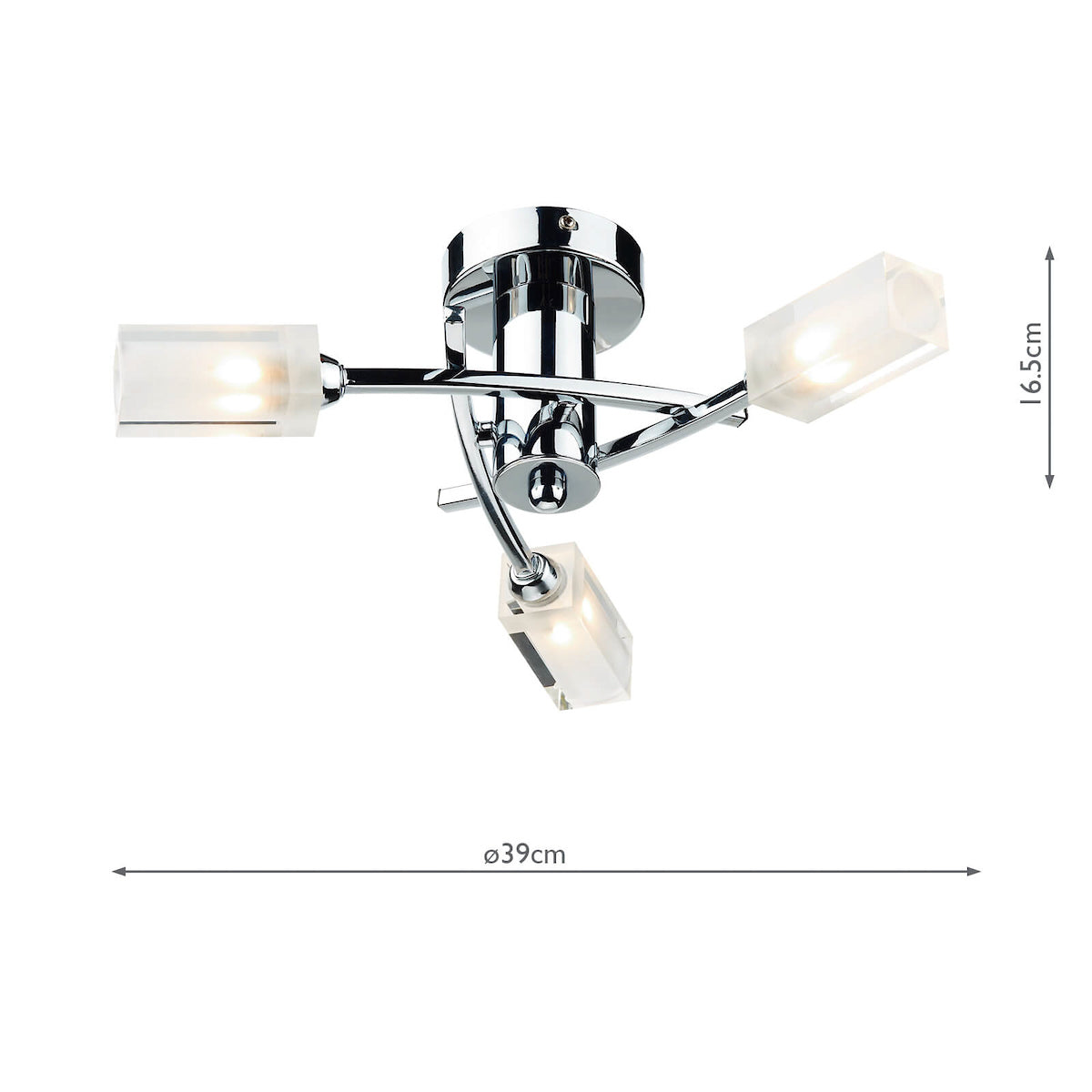 Morgan 3 Light Semi Flush Polished Chrome<br>Polished Chrome