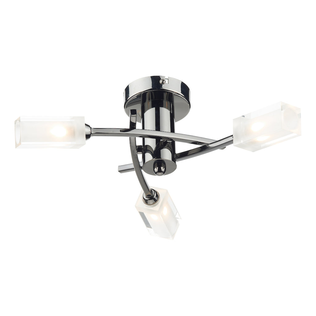 Morgan 3 Light Semi Flush Black Chrome<br>Polished Black Chrome