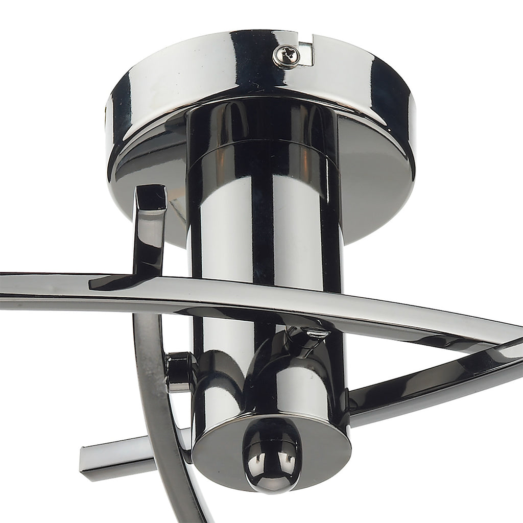 Morgan 3 Light Semi Flush Black Chrome<br>Polished Black Chrome