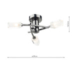 Morgan 3 Light Semi Flush Black Chrome<br>Polished Black Chrome