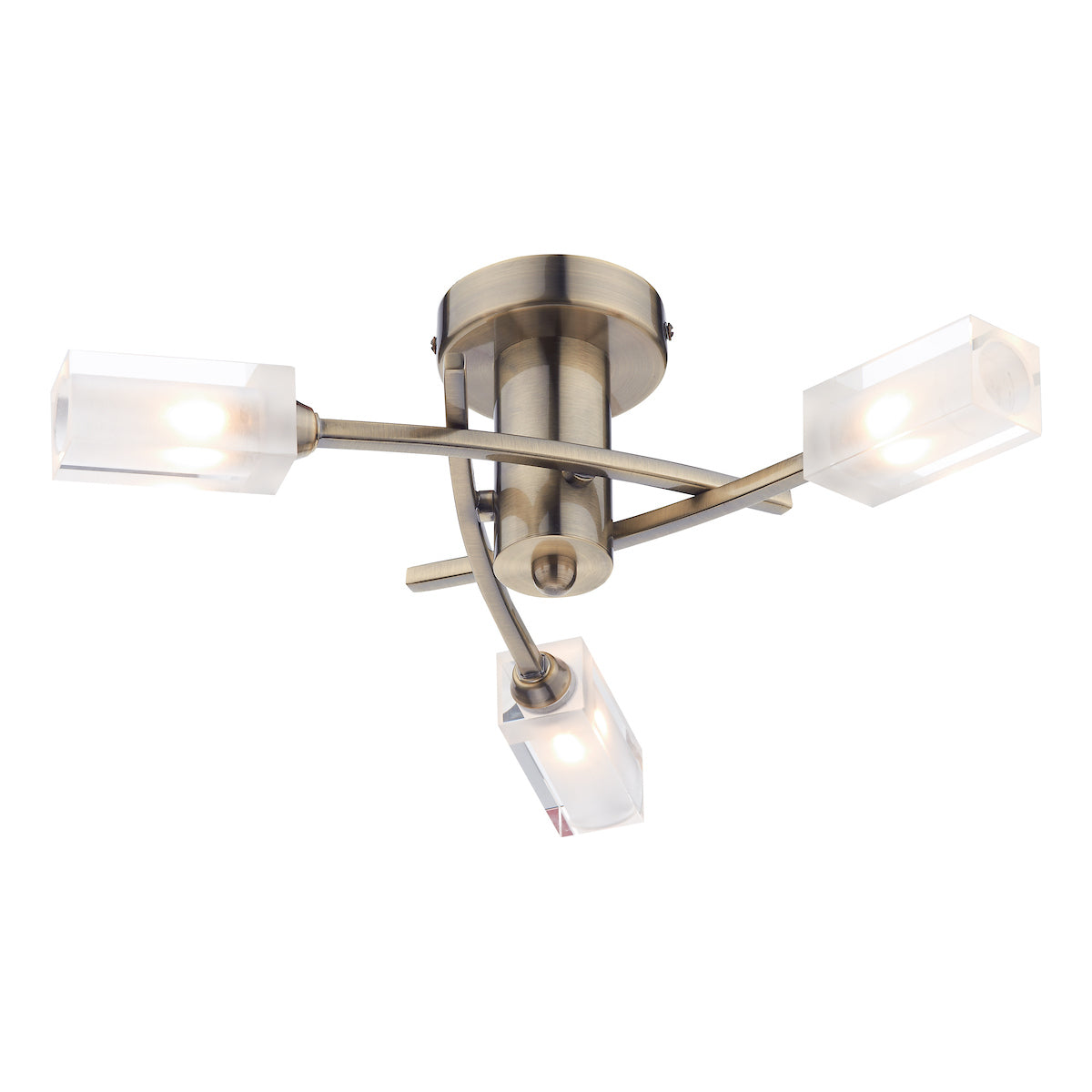 Morgan 3 Light Semi Flush Antique Brass<br>Antique Brass