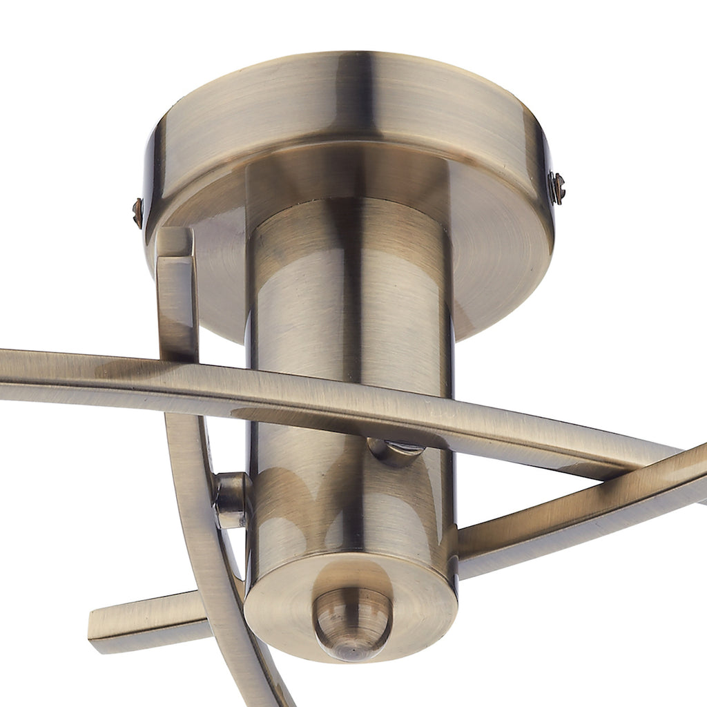 Morgan 3 Light Semi Flush Antique Brass<br>Antique Brass