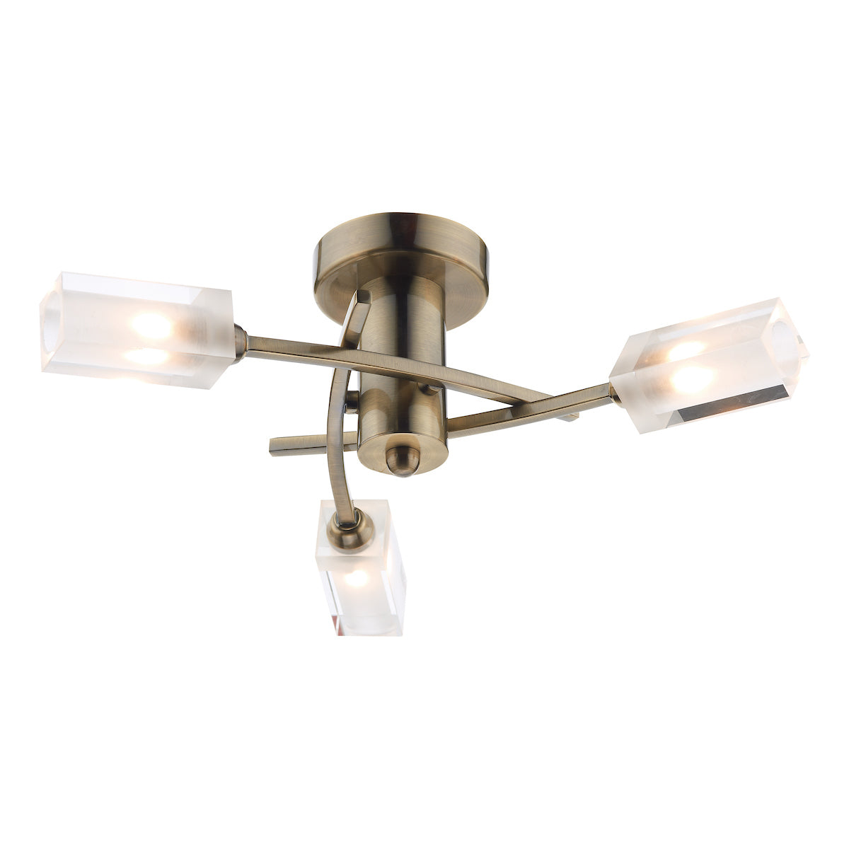 Morgan 3 Light Semi Flush Antique Brass<br>Antique Brass