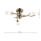 Morgan 3 Light Semi Flush Antique Brass<br>Antique Brass