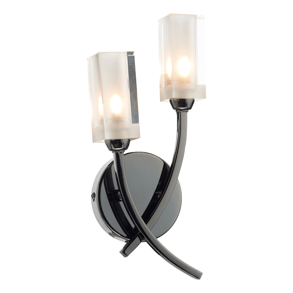 Morgan Double Wall Bracket Black Chrome<br>Polished Black Chrome