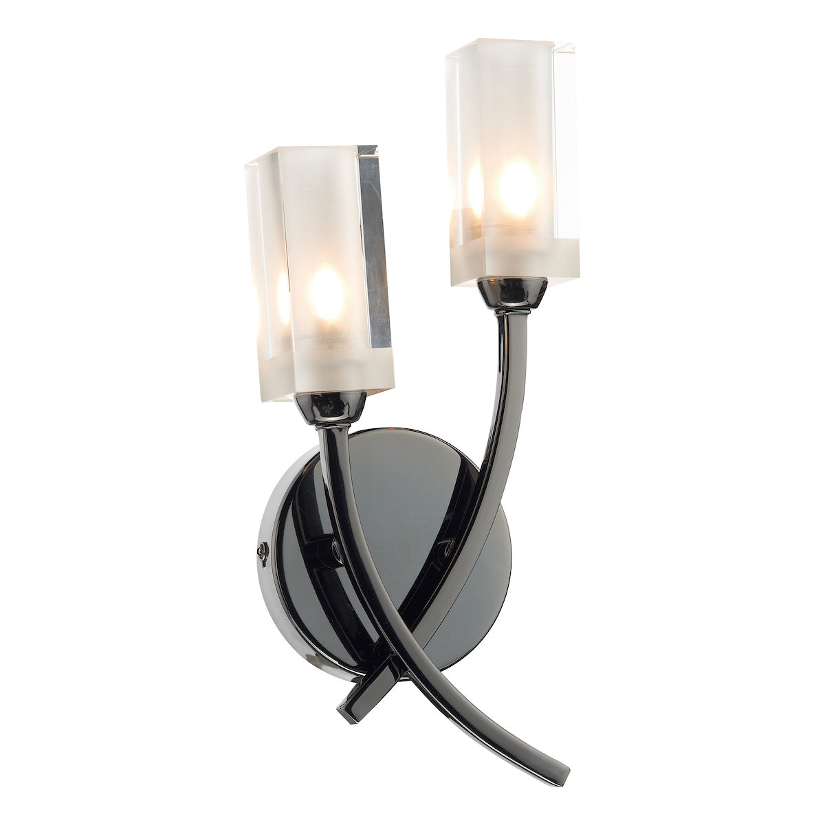 Morgan Double Wall Bracket Black Chrome<br>Polished Black Chrome