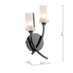 Morgan Double Wall Bracket Black Chrome<br>Polished Black Chrome