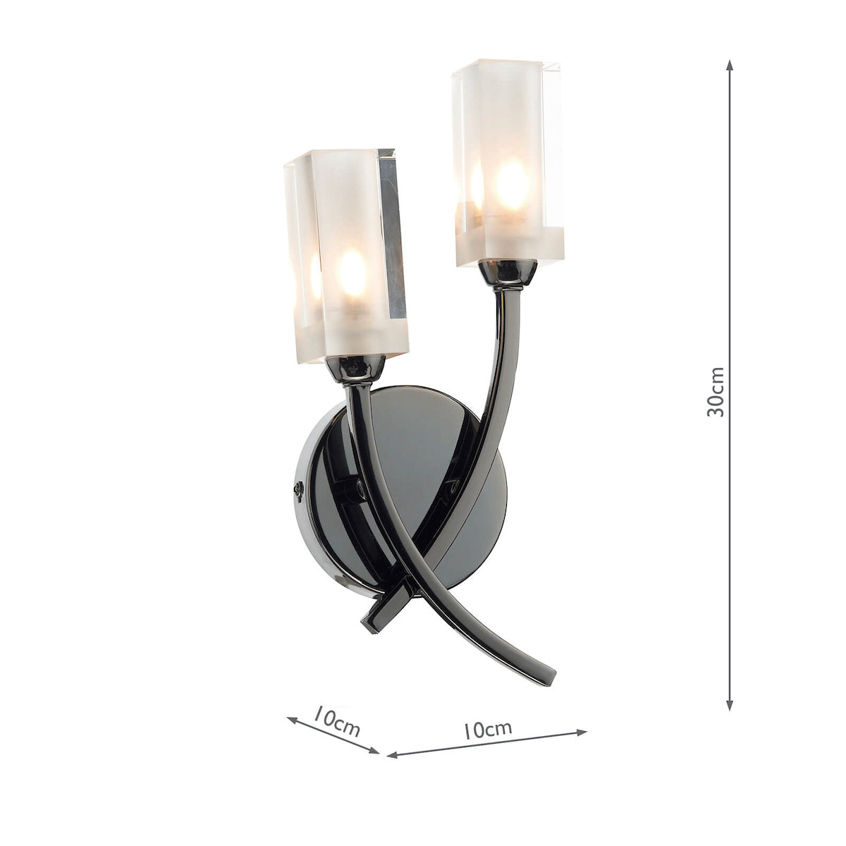Morgan Double Wall Bracket Black Chrome<br>Polished Black Chrome
