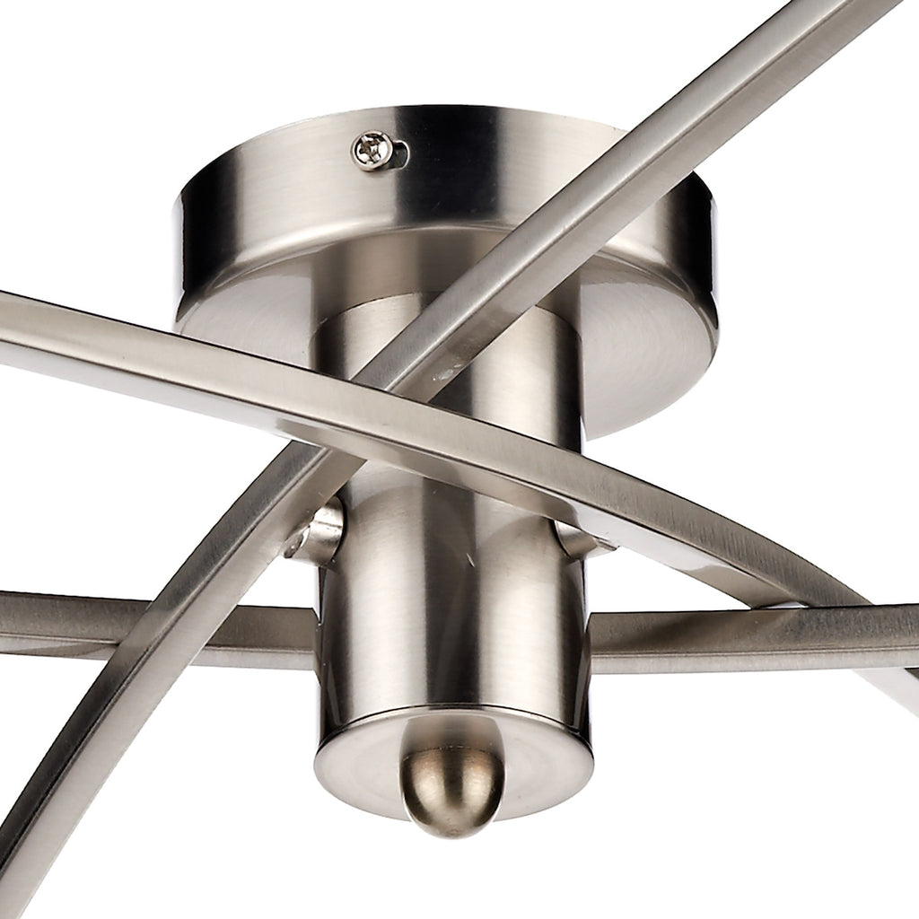 Morgan 6 Light Semi Flush Satin Chrome<br>Satin Chrome