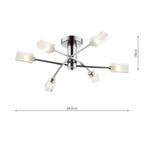 Morgan 6 Light Semi Flush Satin Chrome<br>Satin Chrome