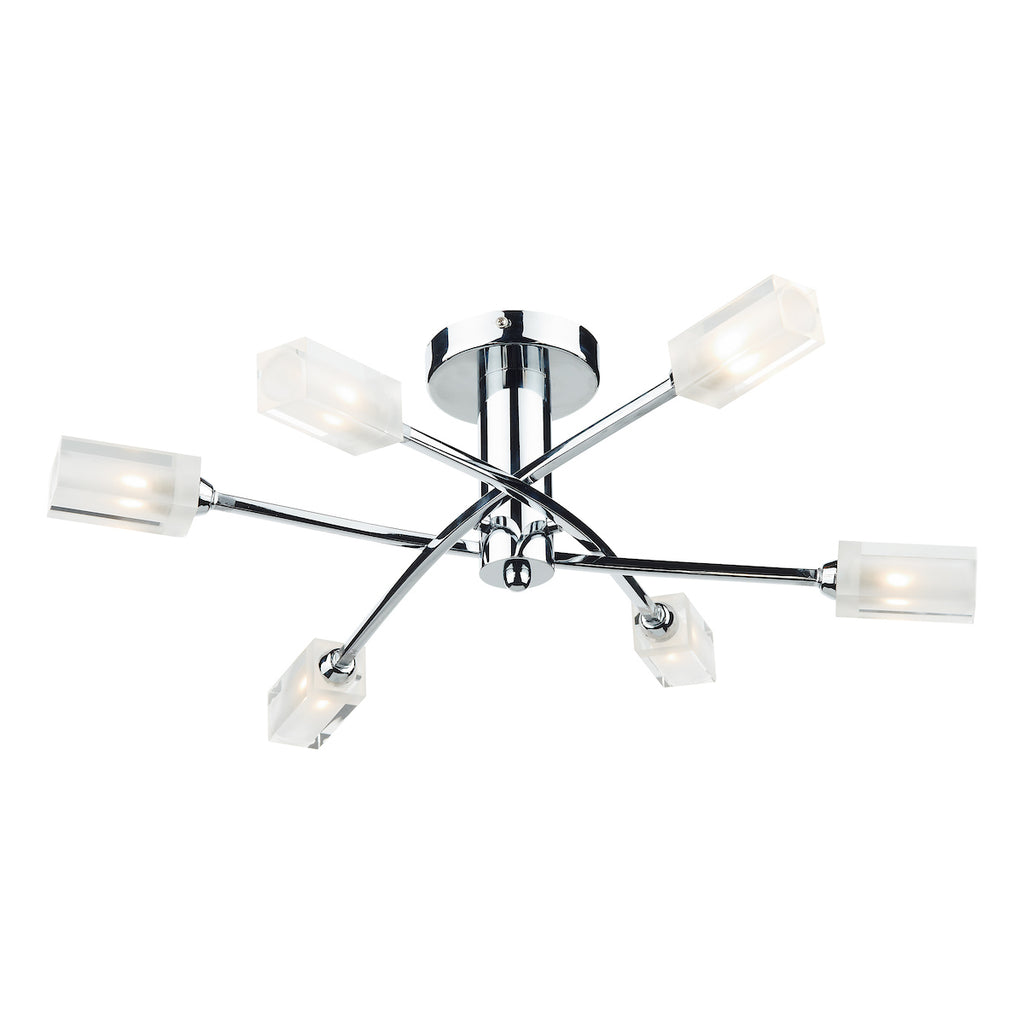Morgan 6 Light Semi Flush Polished Chrome<br>Polished Chrome