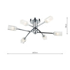 Morgan 6 Light Semi Flush Polished Chrome<br>Polished Chrome