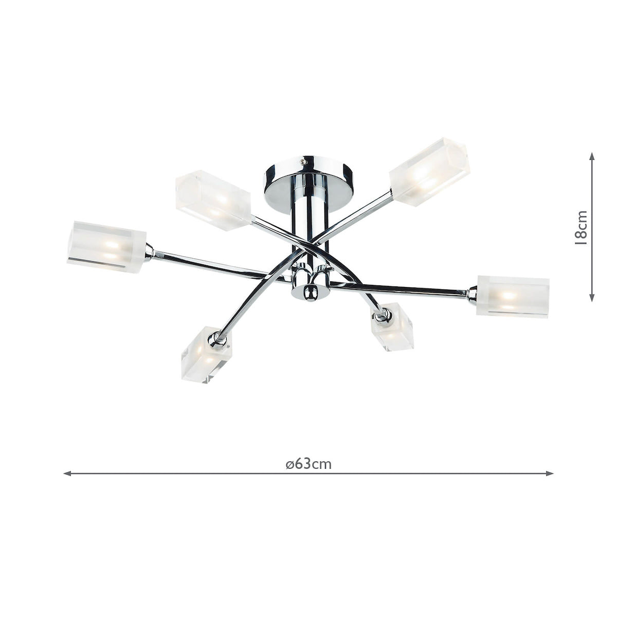 Morgan 6 Light Semi Flush Polished Chrome<br>Polished Chrome