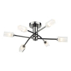 Morgan 6 Light Semi Flush Black Chrome<br>Polished Black Chrome