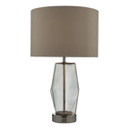 Mubina Touch Table Lamp Black Chrome Smoked Glass With Shade <br>Smoked Glass