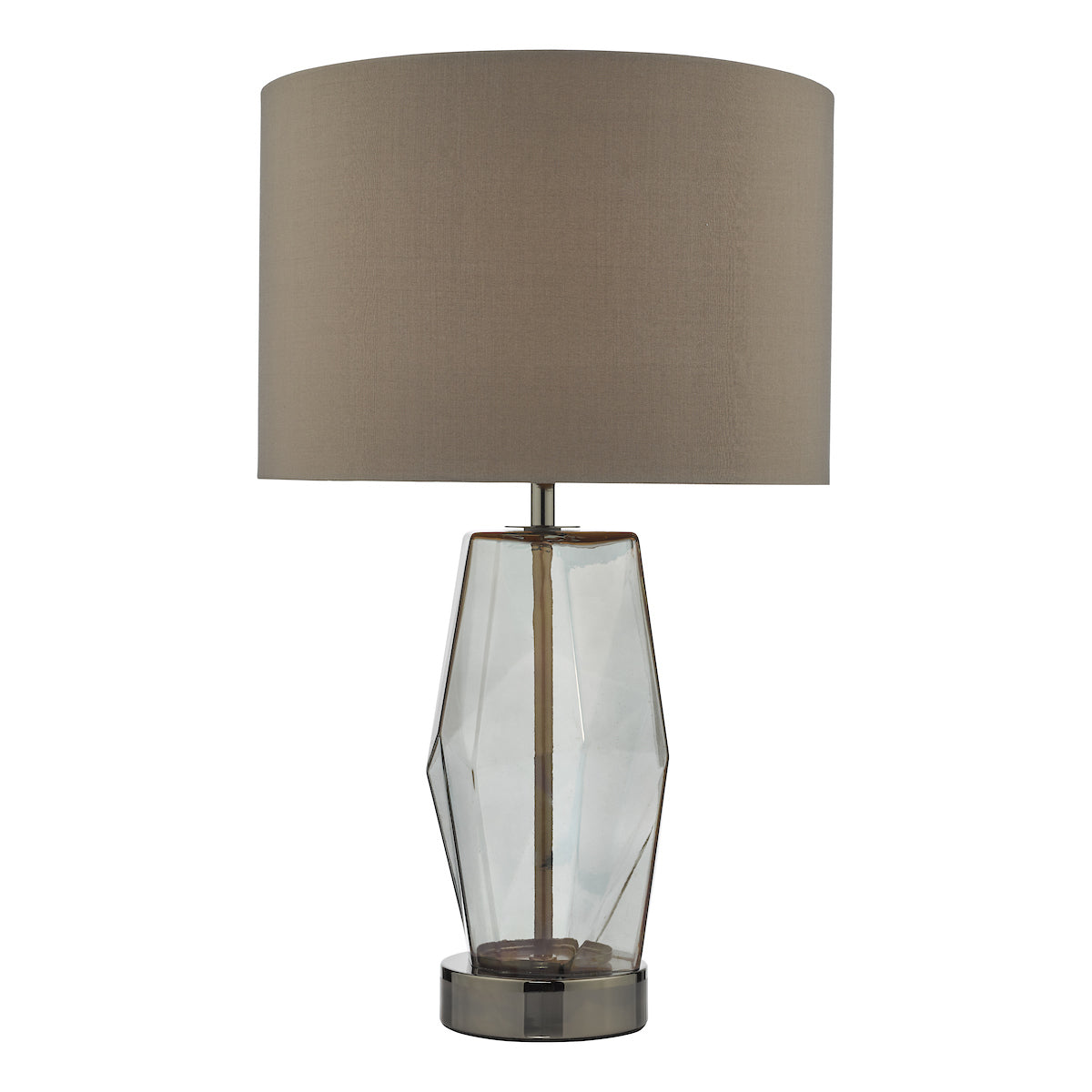Mubina Touch Table Lamp Black Chrome Smoked Glass With Shade <br>Smoked Glass