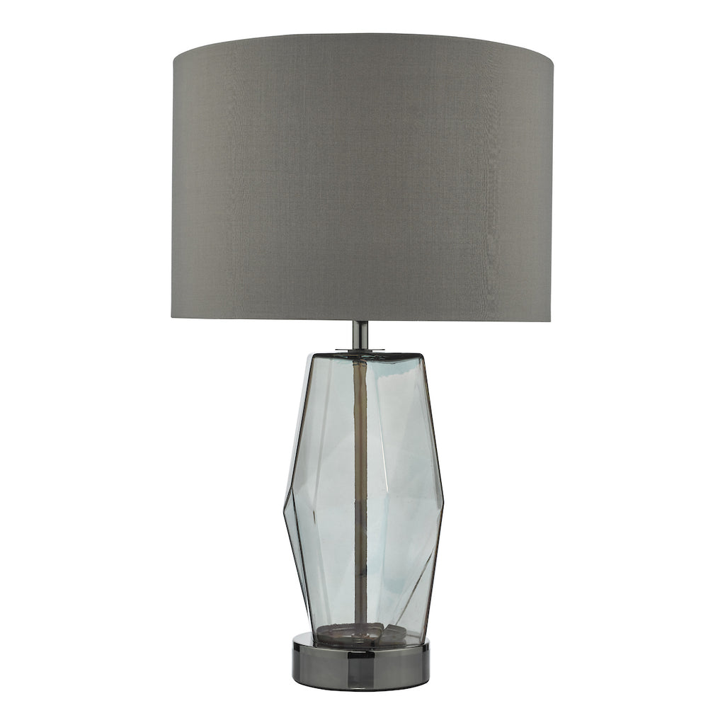 Mubina Touch Table Lamp Black Chrome Smoked Glass With Shade <br>Smoked Glass