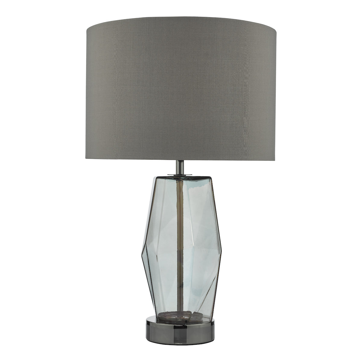 Mubina Touch Table Lamp Black Chrome Smoked Glass With Shade <br>Smoked Glass