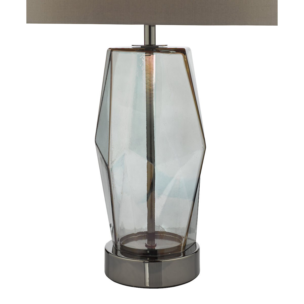 Mubina Touch Table Lamp Black Chrome Smoked Glass With Shade <br>Smoked Glass
