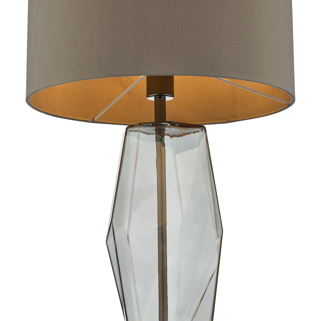 Mubina Touch Table Lamp Black Chrome Smoked Glass With Shade <br>Smoked Glass